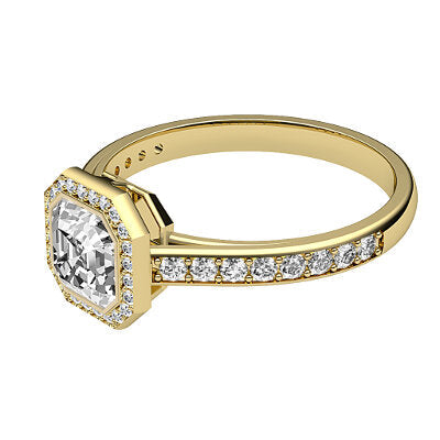 Trionfo Asscher Solitaire halo Half diamond band