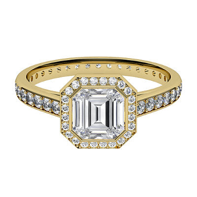 Trionfo Asscher Solitaire halo Full diamond band