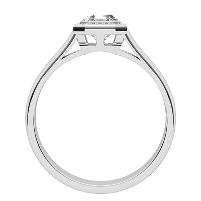 Vittoria Asscher Solitaire halo Classic band