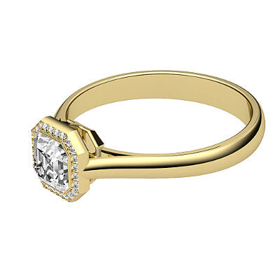 Vittoria Asscher Solitaire halo Classic band