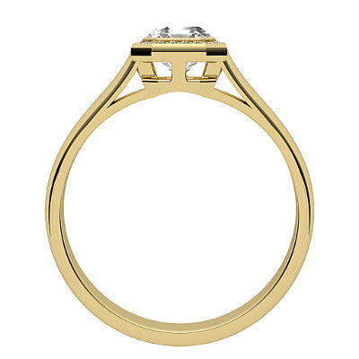 Vittoria Asscher Solitaire halo Classic band