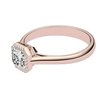 Vittoria Asscher Solitaire halo Classic band
