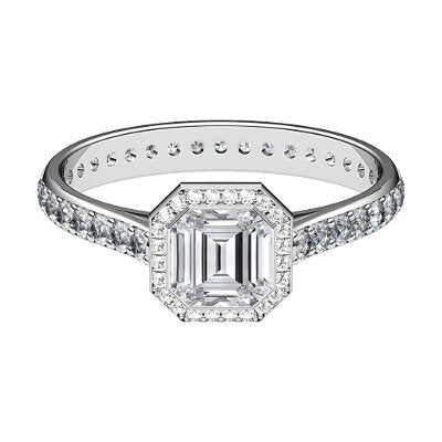 Vittoria Asscher Solitaire halo Full diamond band
