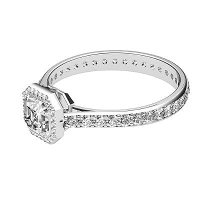 Vittoria Asscher Solitaire halo Full diamond band
