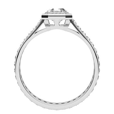 Vittoria Asscher Solitaire halo Full diamond band