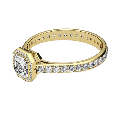Vittoria Asscher Solitaire halo Full diamond band