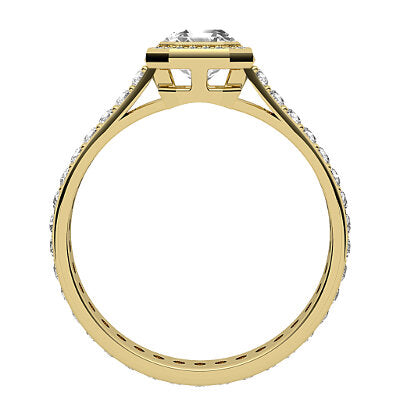 Vittoria Asscher Solitaire halo Full diamond band