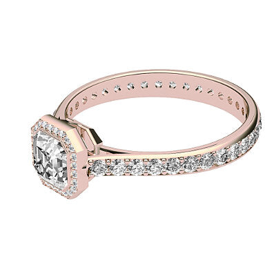 Vittoria Asscher Solitaire halo Full diamond band