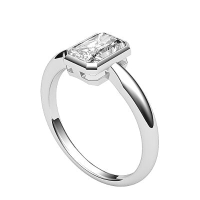 Simple Flat Radiant Solitaire Classic band