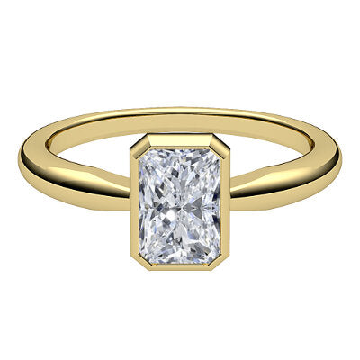 Simple Flat Radiant Solitaire Classic band