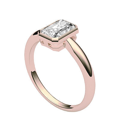 Simple Flat Radiant Solitaire Classic band