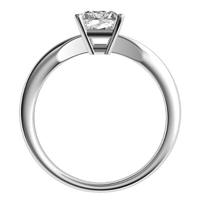 Simple Flat Radiant Solitaire Classic band 4 Prongs