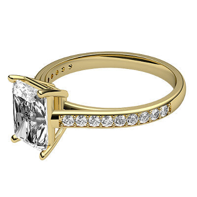 Trionfo Radiant Solitaire Half diamond band 4 Prongs