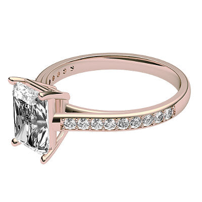 Trionfo Radiant Solitaire Half diamond band 4 Prongs