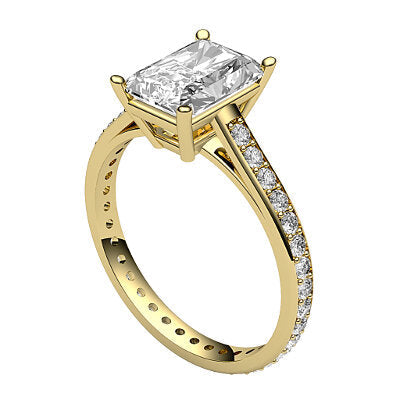 Trionfo Radiant Solitaire Full diamond band 4 Prongs