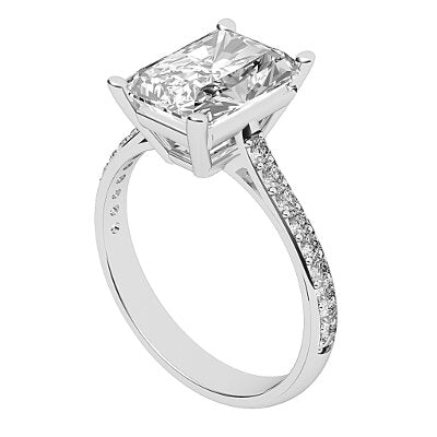 Vittoria Radiant Solitaire Half diamond band 4 Prongs