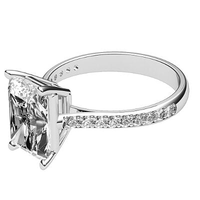 Vittoria Radiant Solitaire Half diamond band 4 Prongs