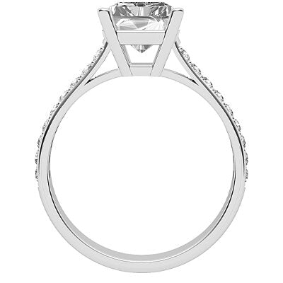 Vittoria Radiant Solitaire Half diamond band 4 Prongs