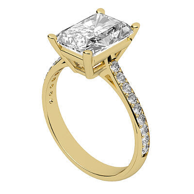 Vittoria Radiant Solitaire Half diamond band 4 Prongs