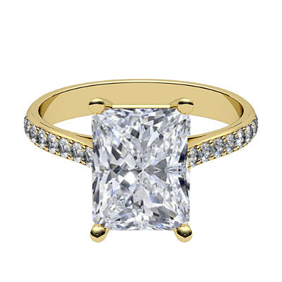Vittoria Radiant Solitaire Half diamond band 4 Prongs
