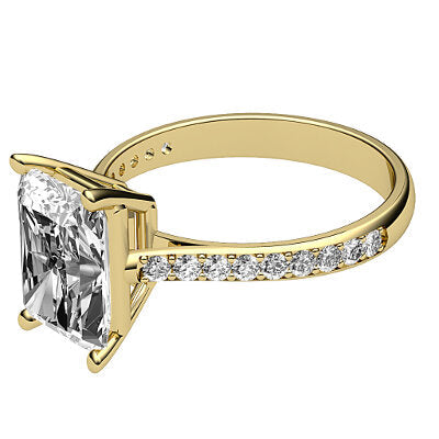 Vittoria Radiant Solitaire Half diamond band 4 Prongs