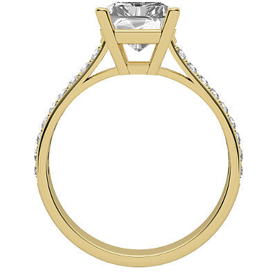 Vittoria Radiant Solitaire Half diamond band 4 Prongs