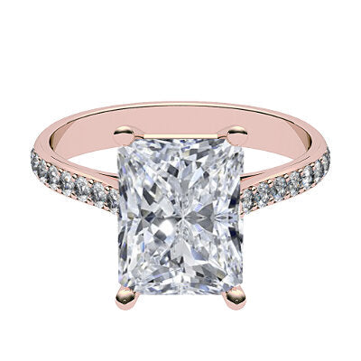 Vittoria Radiant Solitaire Half diamond band 4 Prongs