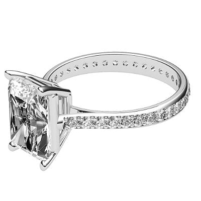Vittoria Radiant Solitaire Full diamond band 4 Prongs