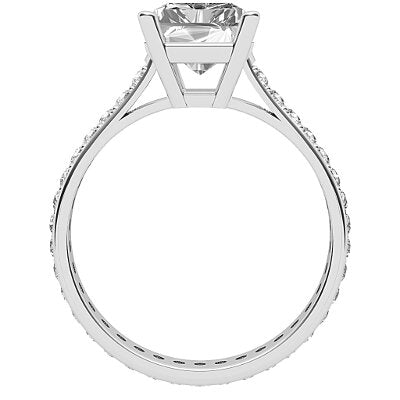 Vittoria Radiant Solitaire Full diamond band 4 Prongs