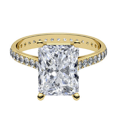 Vittoria Radiant Solitaire Full diamond band 4 Prongs