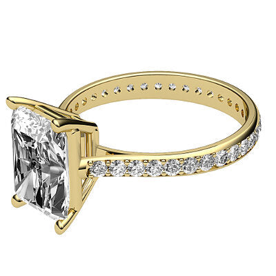 Vittoria Radiant Solitaire Full diamond band 4 Prongs