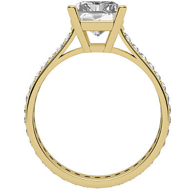 Vittoria Radiant Solitaire Full diamond band 4 Prongs