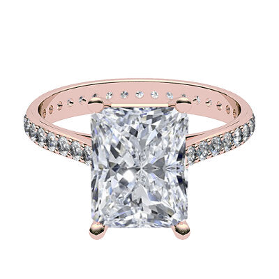 Vittoria Radiant Solitaire Full diamond band 4 Prongs