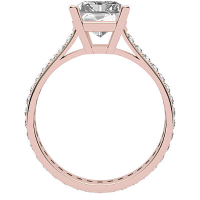 Vittoria Radiant Solitaire Full diamond band 4 Prongs