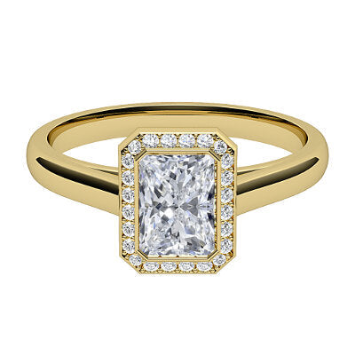 Trionfo Radiant Solitaire halo Classic band