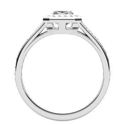 Trionfo Radiant Solitaire halo Half diamond band