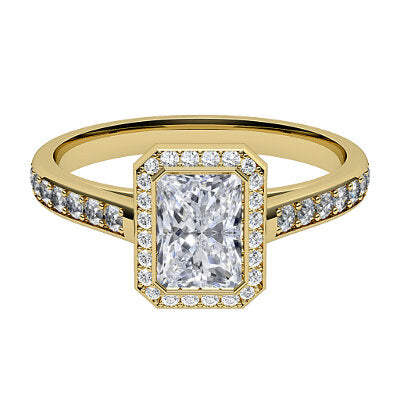 Trionfo Radiant Solitaire halo Half diamond band