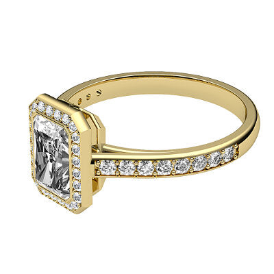 Trionfo Radiant Solitaire halo Half diamond band