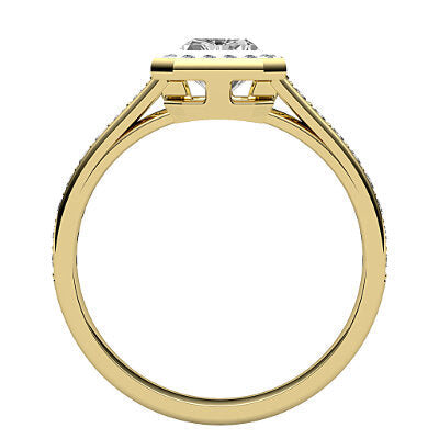Trionfo Radiant Solitaire halo Half diamond band