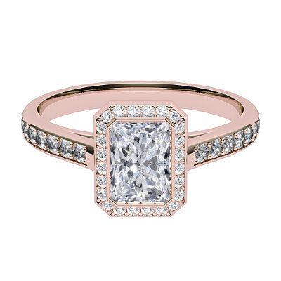 Trionfo Radiant Solitaire halo Half diamond band