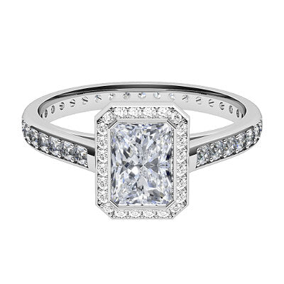 Trionfo Radiant Solitaire halo Full diamond band