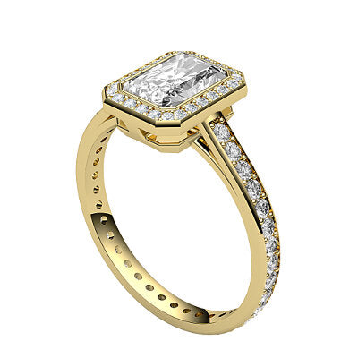 Trionfo Radiant Solitaire halo Full diamond band