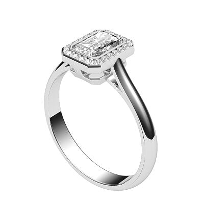 Vittoria Radiant Solitaire halo Classic band