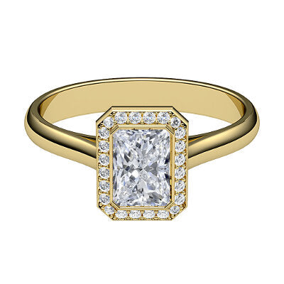 Vittoria Radiant Solitaire halo Classic band