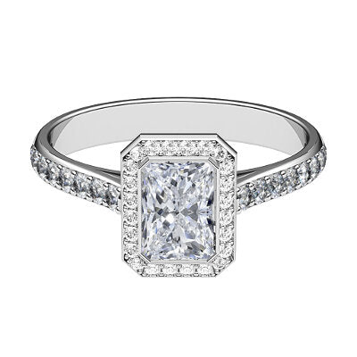 Vittoria Radiant Solitaire halo Half diamond band
