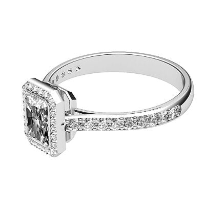 Vittoria Radiant Solitaire halo Half diamond band