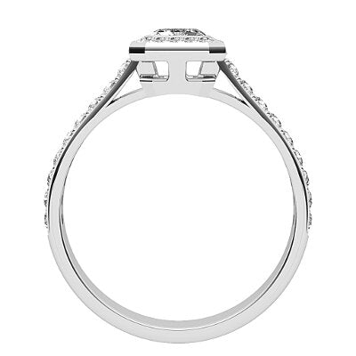 Vittoria Radiant Solitaire halo Half diamond band
