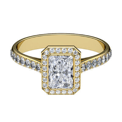 Vittoria Radiant Solitaire halo Half diamond band