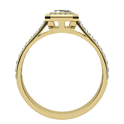 Vittoria Radiant Solitaire halo Half diamond band