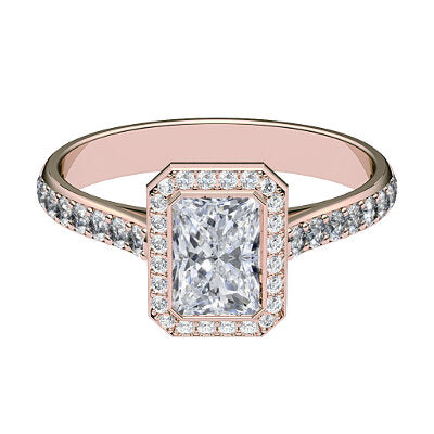 Vittoria Radiant Solitaire halo Half diamond band